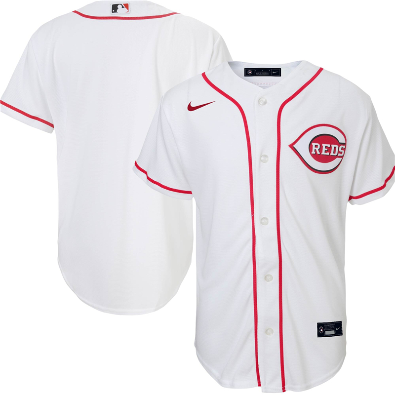 2020 MLB Youth Cincinnati Reds Nike White Home 2020 Replica Team Jersey 1